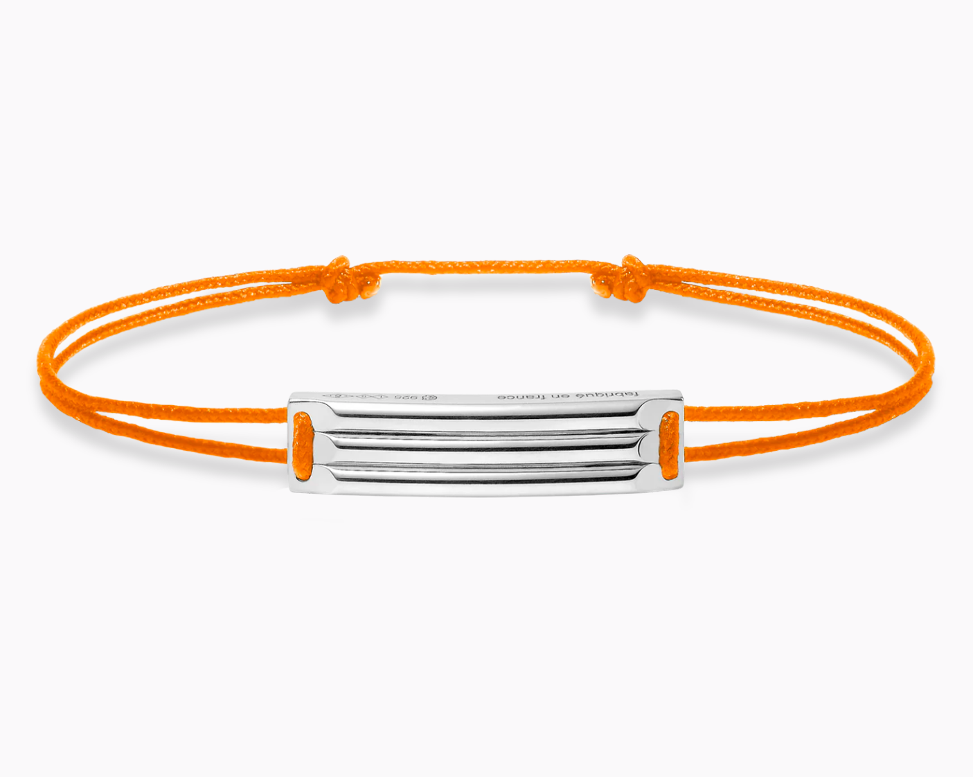 bracelet cordon orange godron le 5g