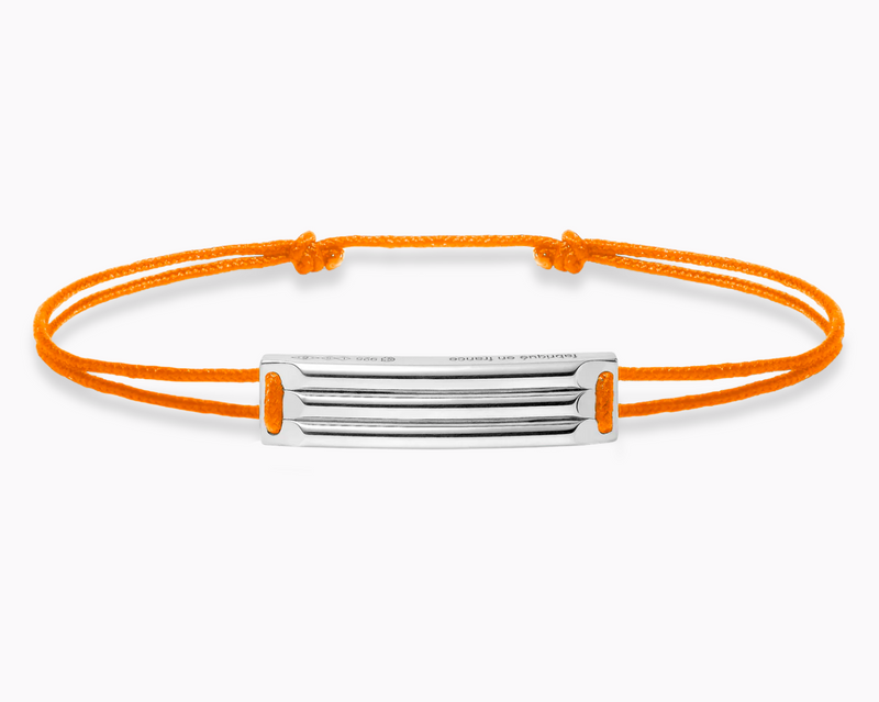 bracelet cordon orange godron le 5g