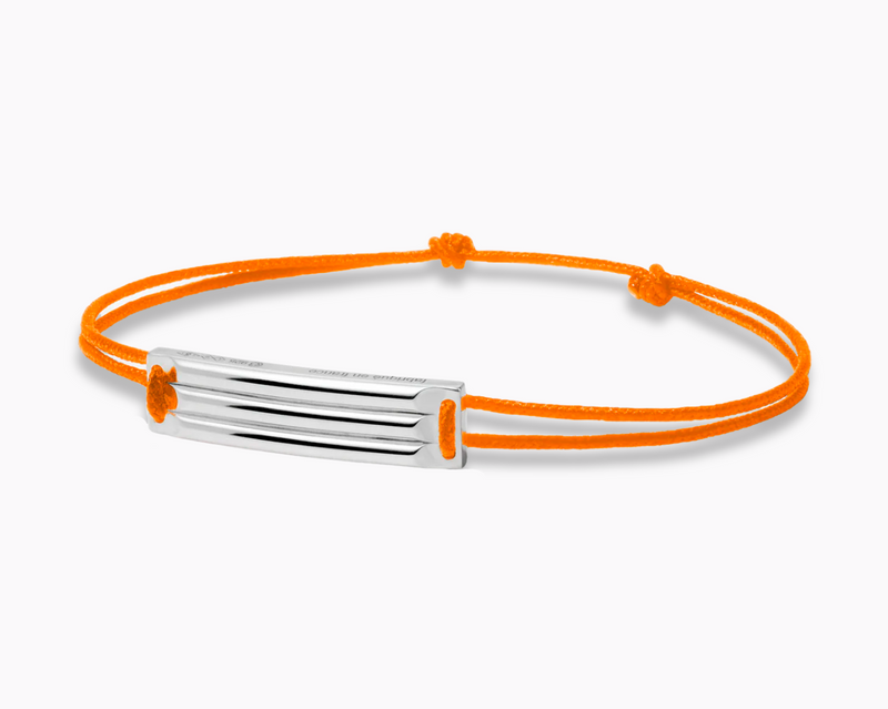 bracelet cordon orange godron le 5g