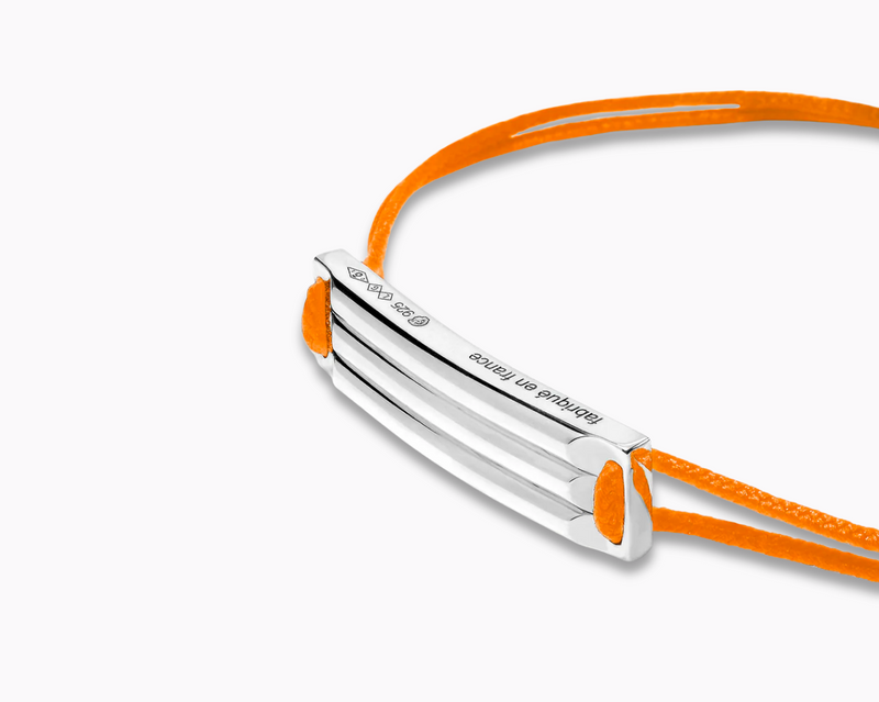 bracelet cordon orange godron le 5g
