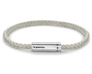 bracelet câble cuir beige le 7g