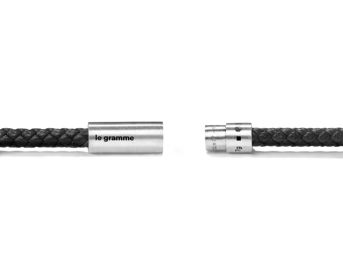 black leather cable bracelet le 7g