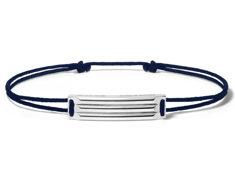 bracelet cordon bleu marine godron le 5g