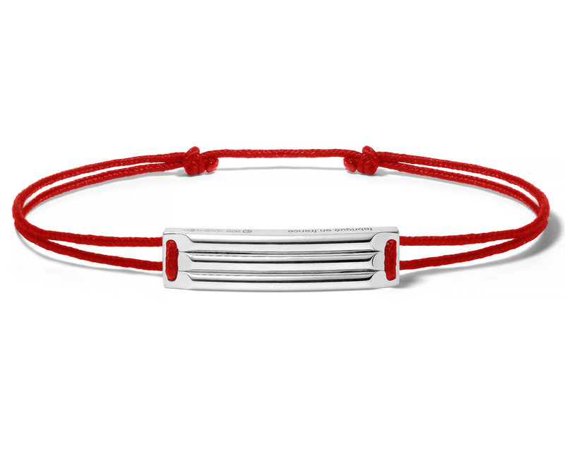 bracelet cordon rouge godron le 5g