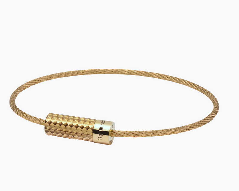 bracelet câble guilloché pyramide le 11g