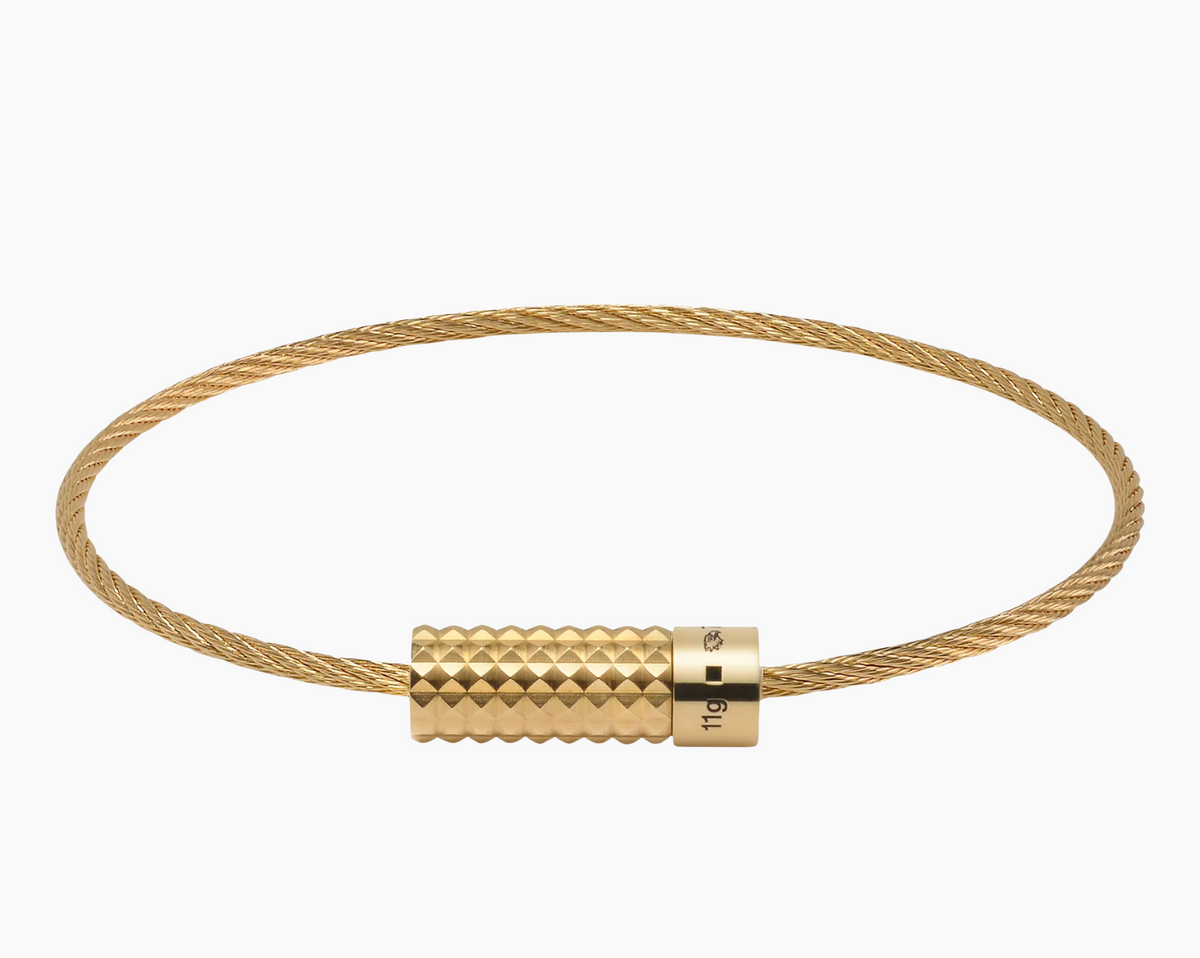 bracelet câble guilloché pyramide le 11g