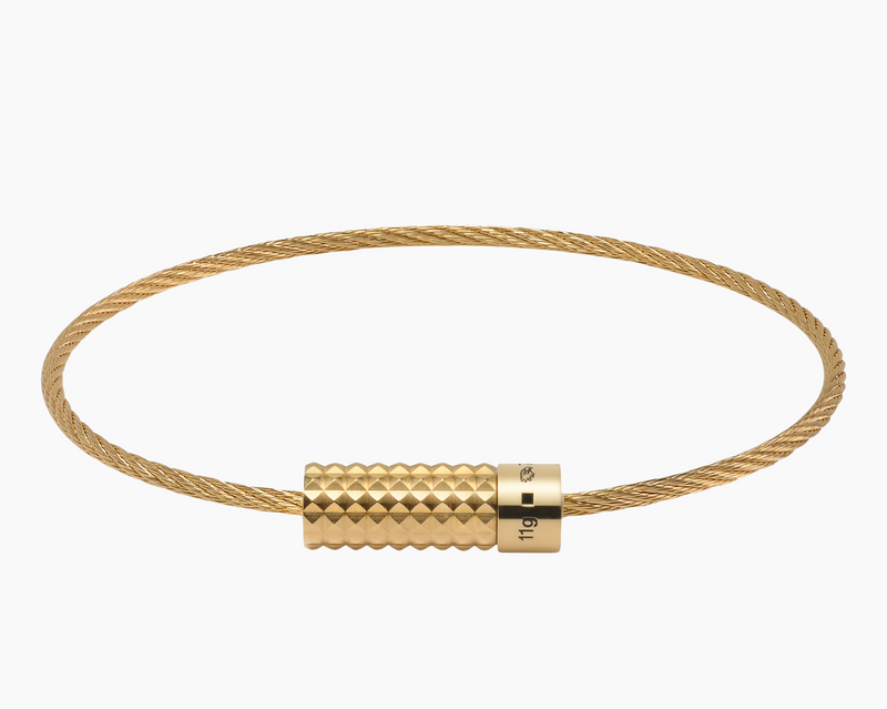 bracelet câble guilloché pyramide le 11g