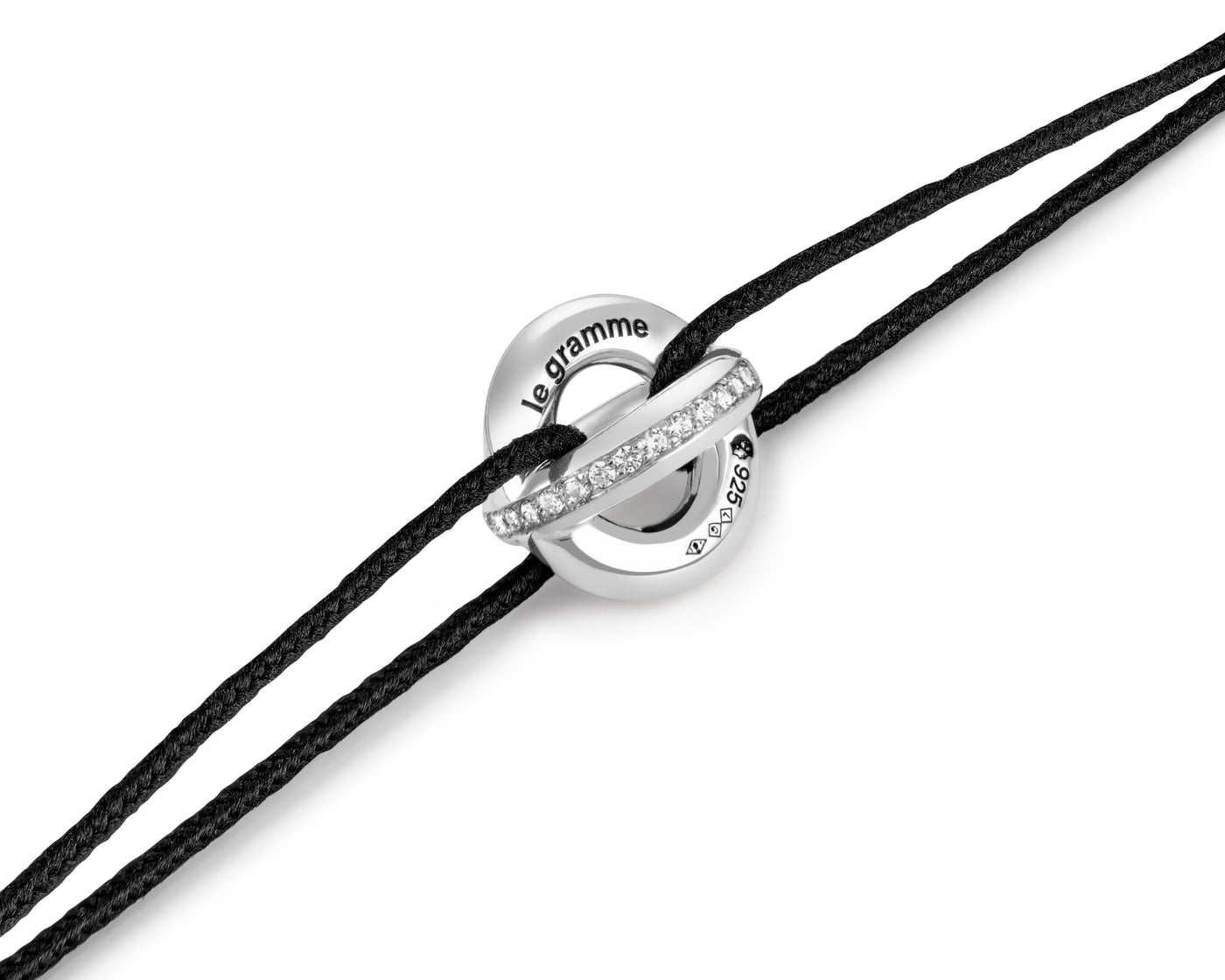 black interlaced cord bracelet le 3g crimped