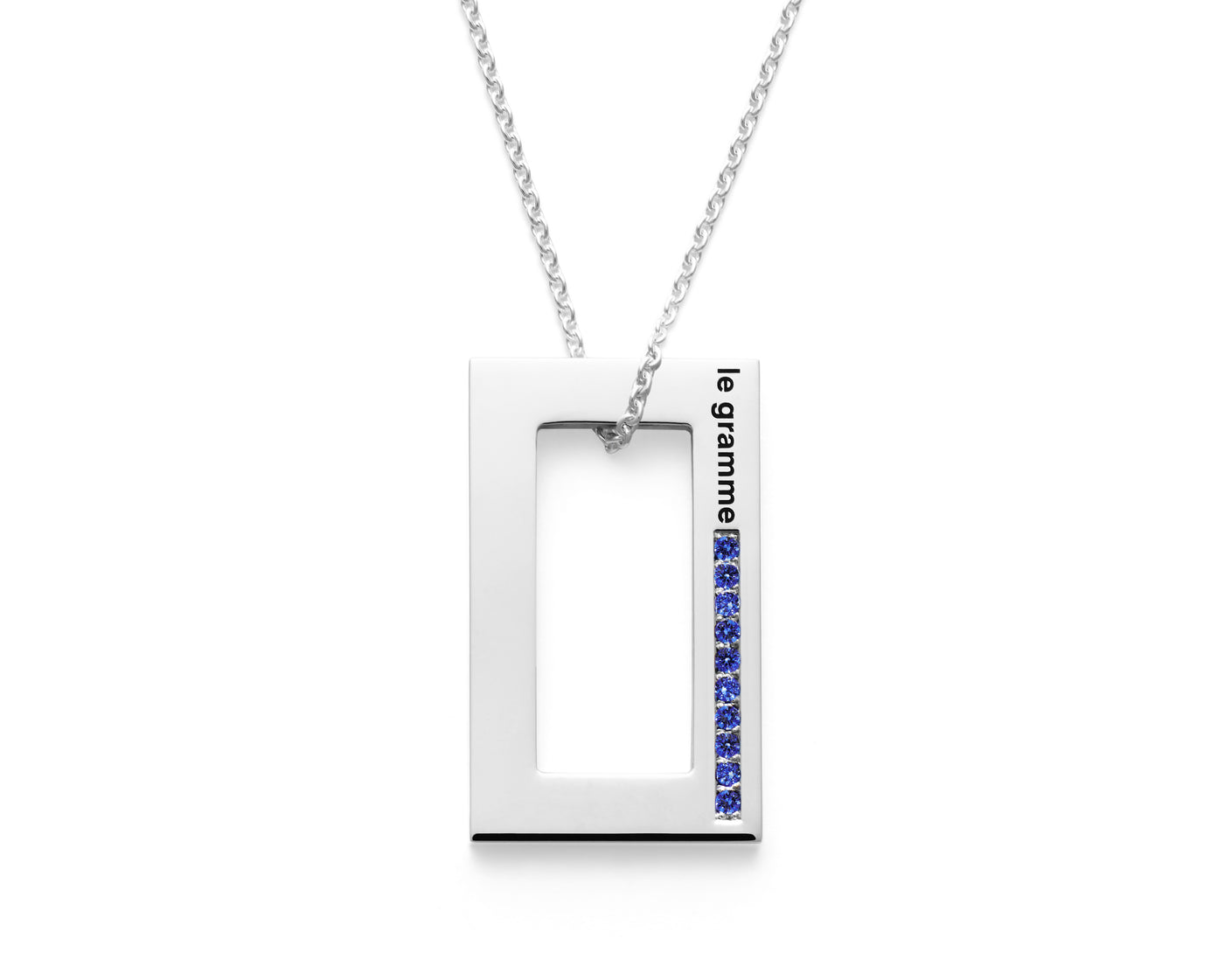 collier rectangle le 3,4g serti saphirs