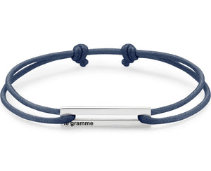 bracelet cordon bleu gris perforé le 1,7g