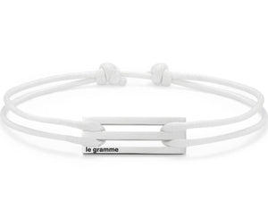 bracelet cordon blanc perforé le 2,5g