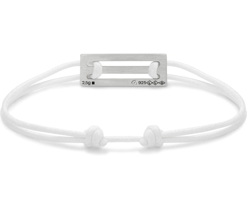 bracelet cordon blanc perforé le 2,5g