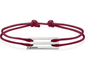 perforated burgundy cord bracelet le 2.5g