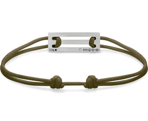 perforated khaki cord bracelet le 2.5g