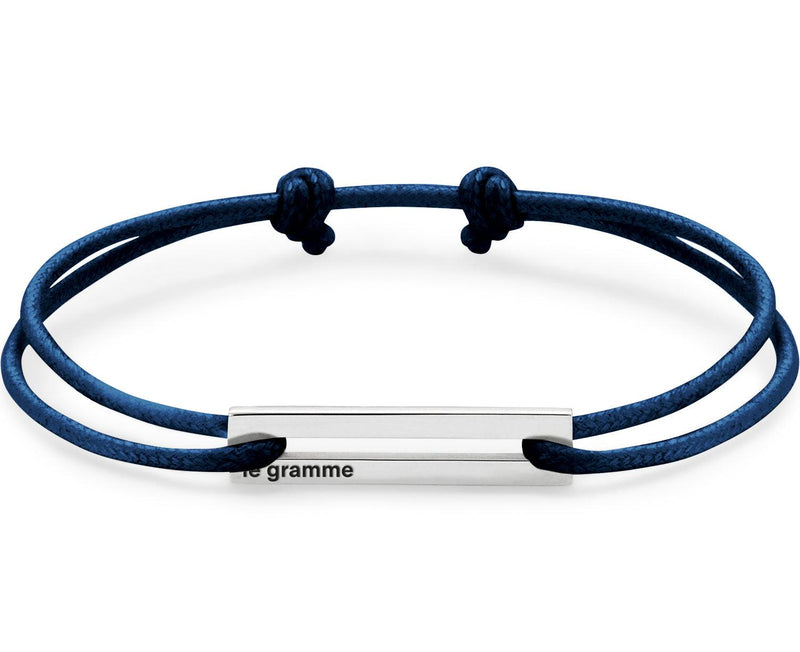 bracelet cordon bleu marine perforé le 1,7g – le gramme