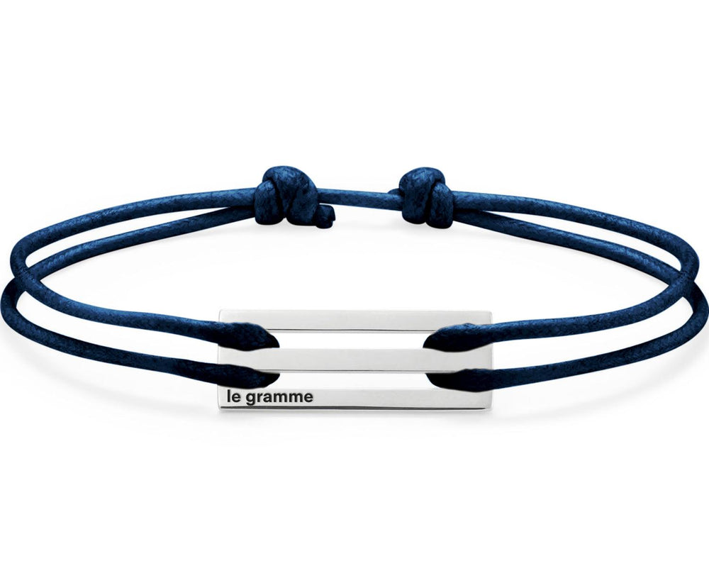 bracelet cordon bleu marine perforé le 2,5g