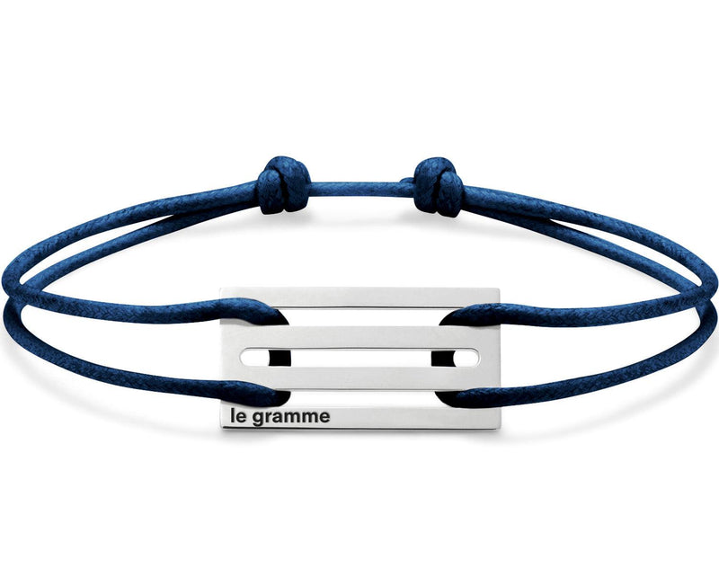 bracelet cordon bleu marine perforé le 3,3g