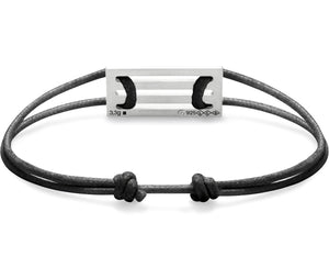 perforated black cord bracelet le 3.3g