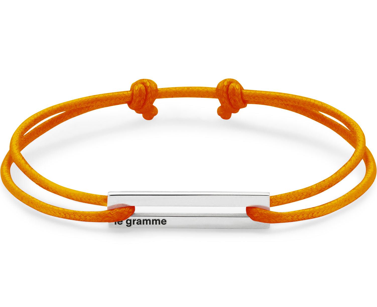 bracelet cordon orange perforé le 1,7g