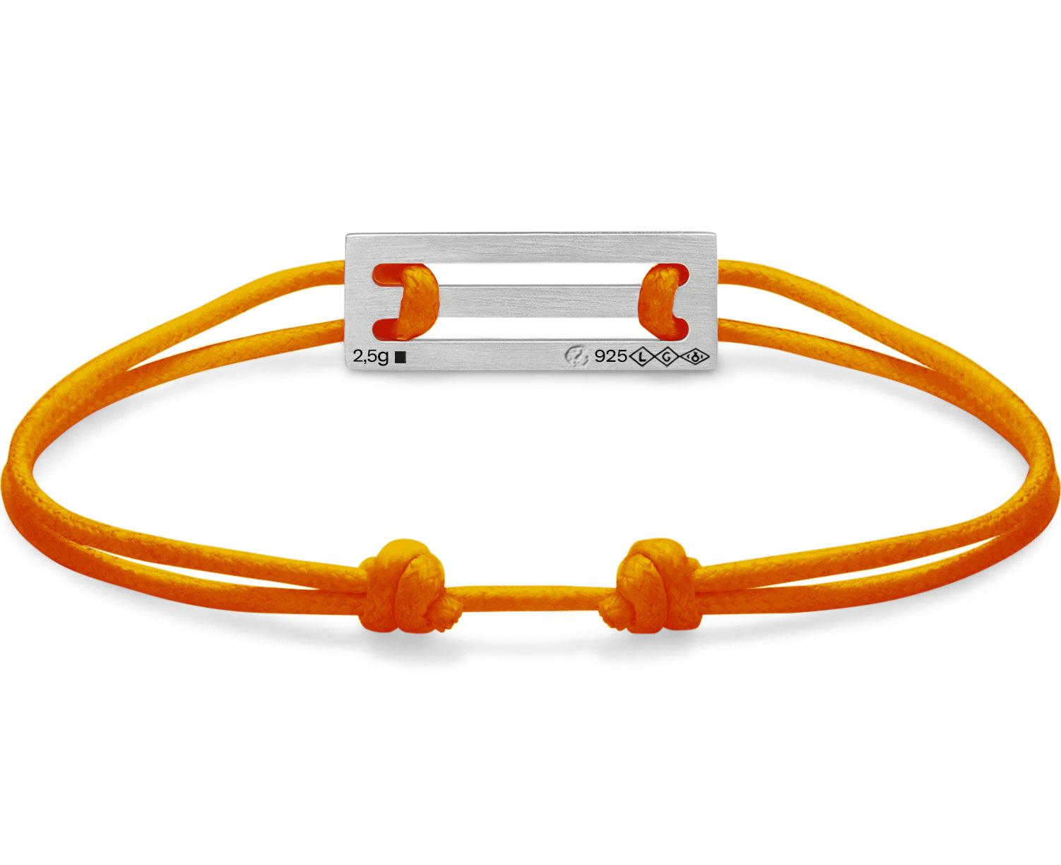 bracelet cordon orange perforé le 2,5g
