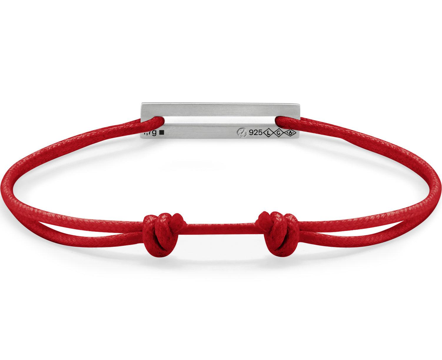 bracelet cordon rouge perforé le 1,7g