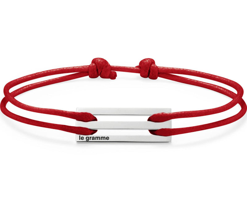 bracelet cordon rouge perforé le 2,5g
