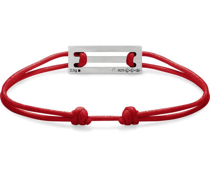 bracelet cordon rouge perforé le 2,5g