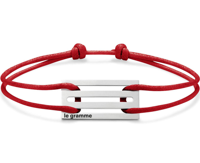 bracelet cordon rouge perforé le 3,3g