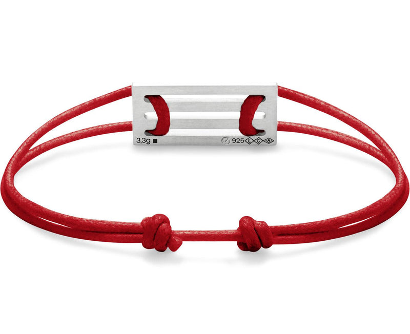 bracelet cordon rouge perforé le 3,3g