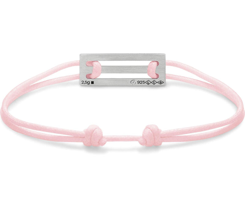 bracelet cordon rose perforé le 2,5g