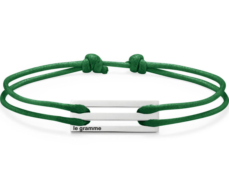 bracelet cordon vert perforé le 2,5g