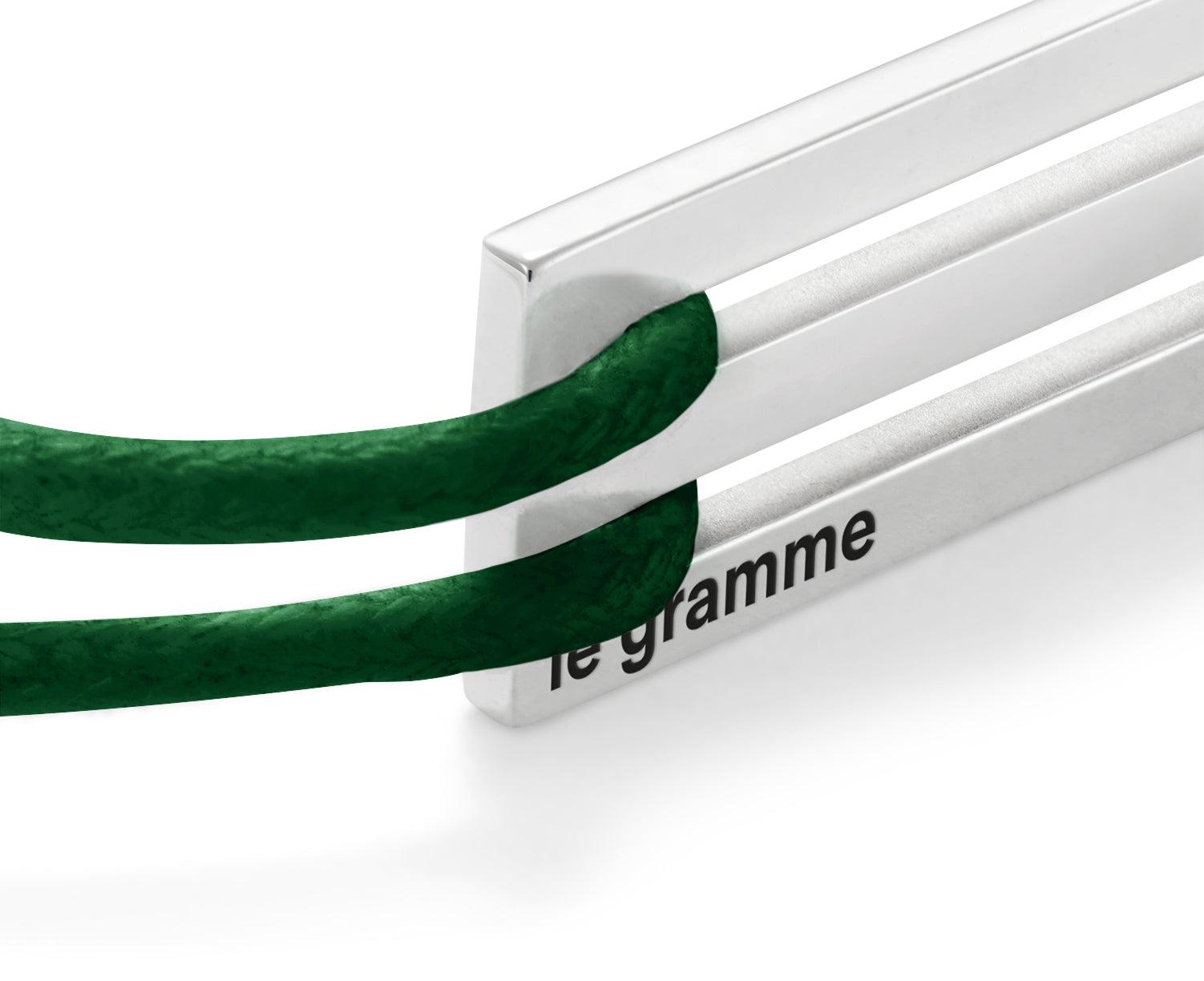 bracelet cordon vert perforé le 2,5g