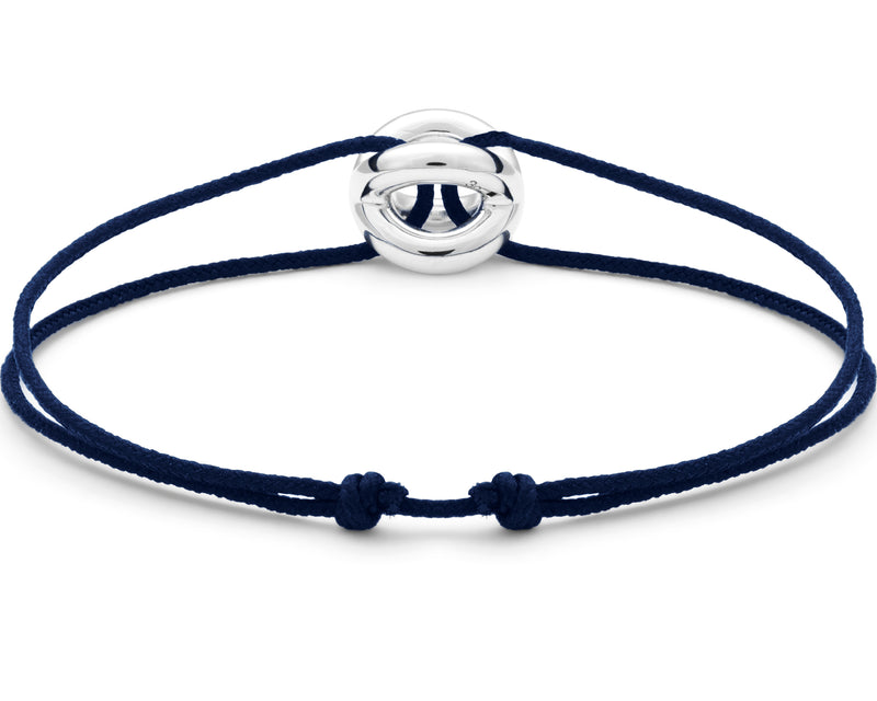 bracelet cordon entrelacs bleu marine le 3g