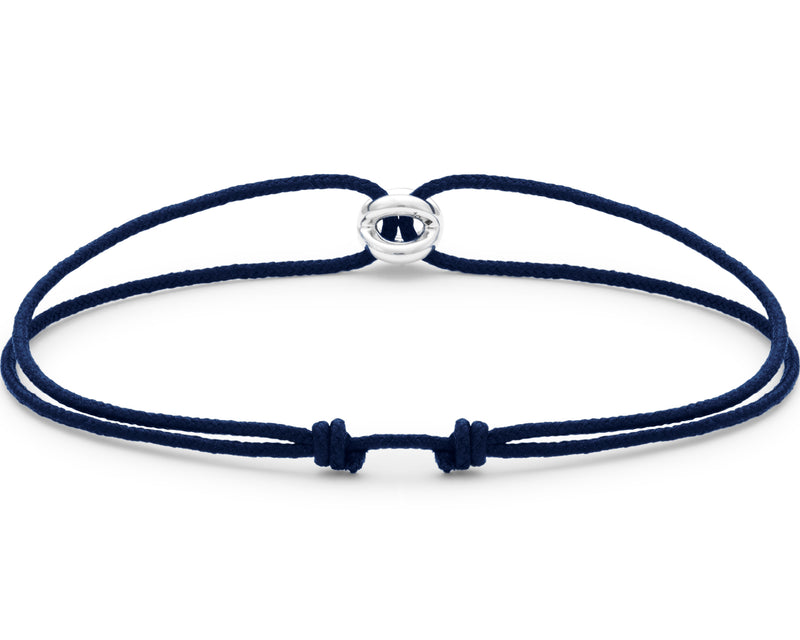 bracelet cordon entrelacs bleu marine le 1g