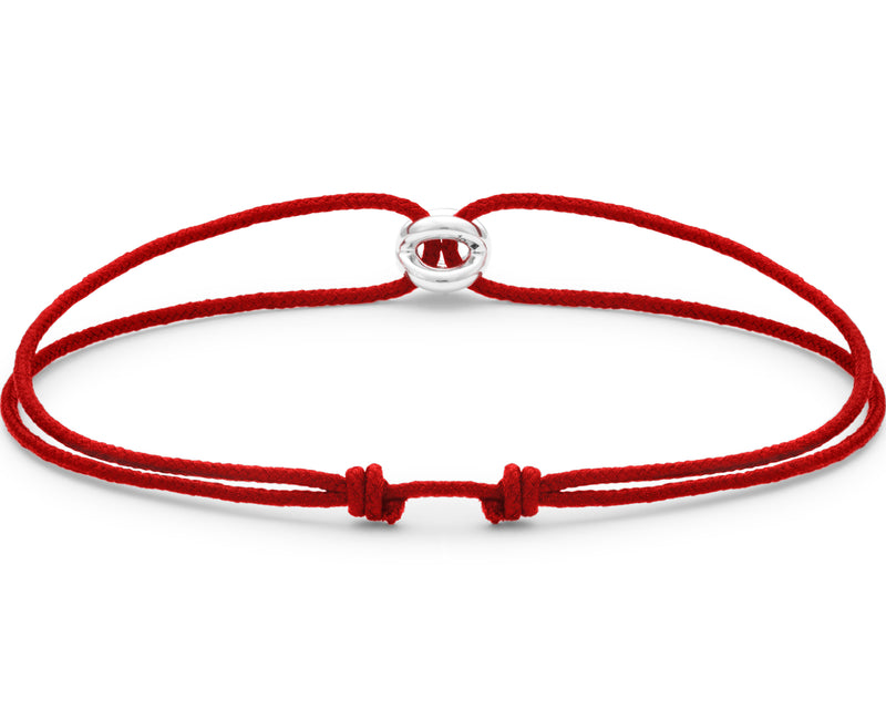 bracelet cordon entrelacs rouge le 1g