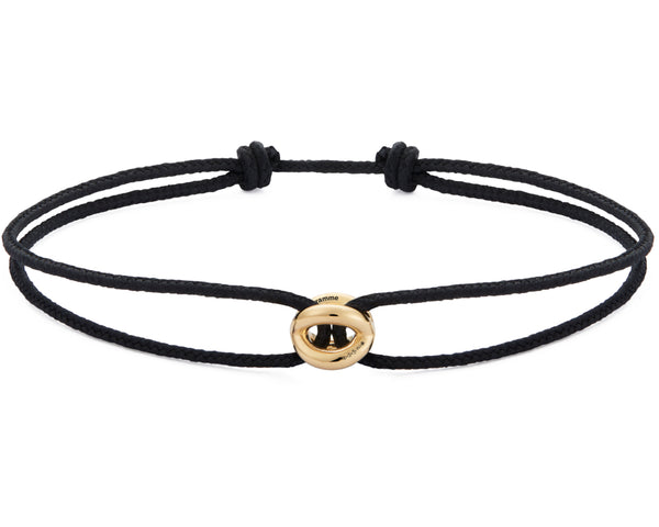 bracelet cordon entrelacs noir le 1g