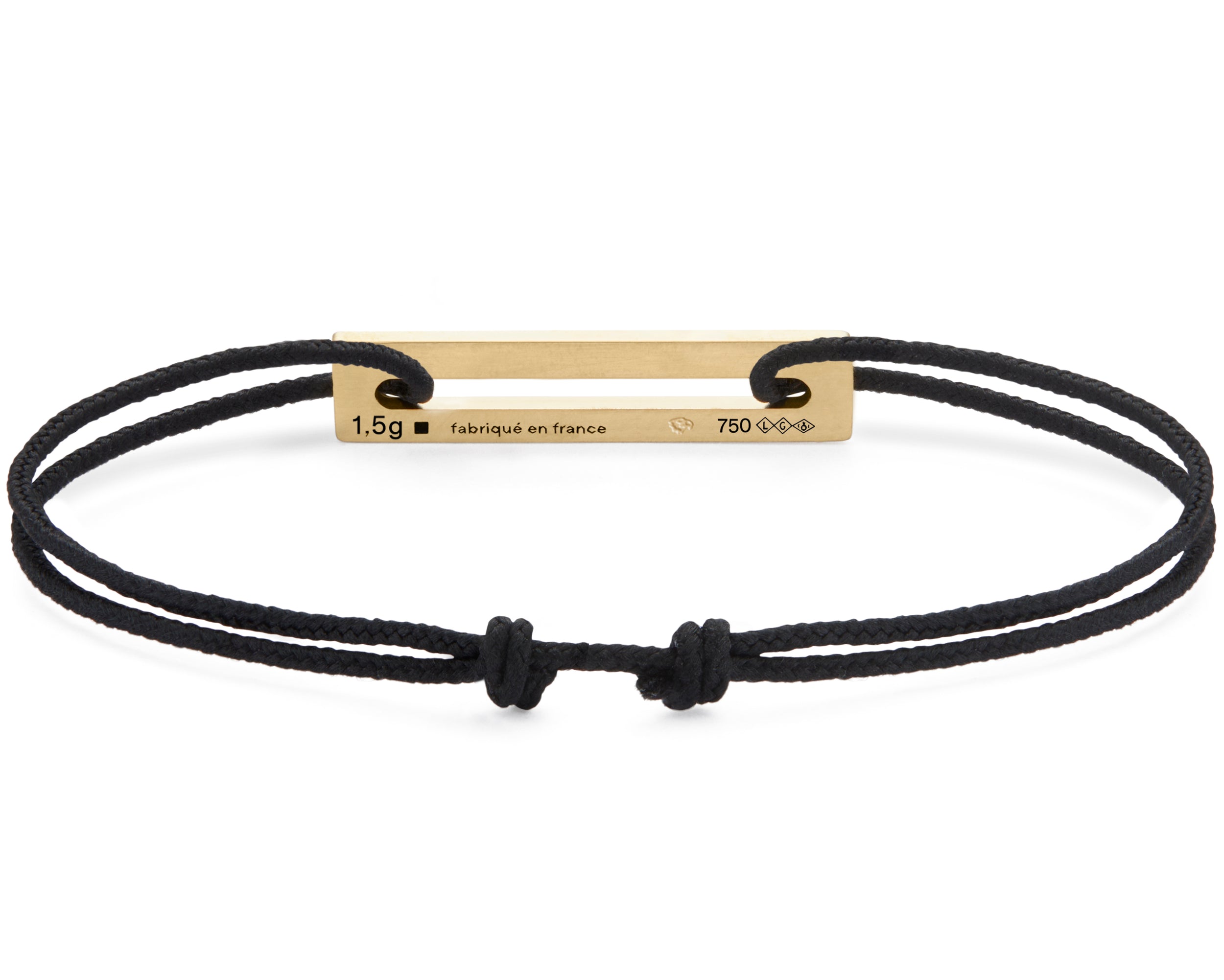 bracelet cordon noir perforé le 1,5g