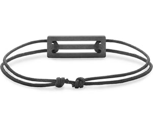 perforated black cord bracelet le 1.7g