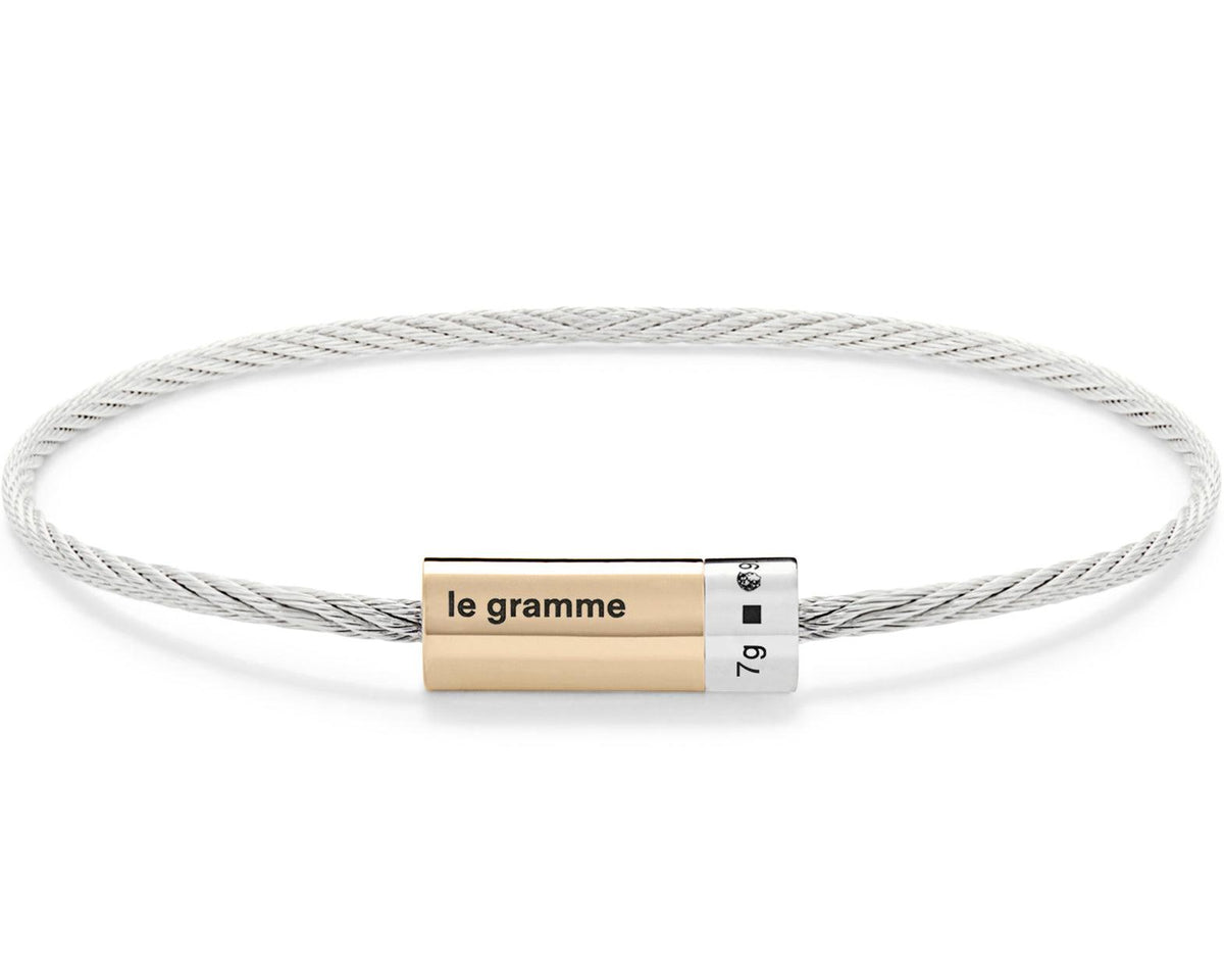 Bracelet Le Gramme Cable 7g - Cordon Bleu Marine, Occasion, Bijou Minimaliste Et élégant